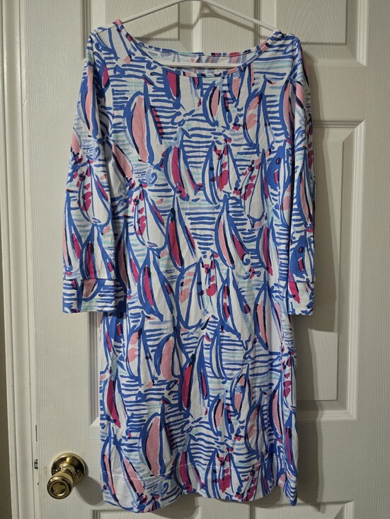 Lilly Pulitzer Dresses & Skirts - Lilly Pulitzer | The Marlowe Sailboat Print Pima Cotton Boatneck Nautical Dress.